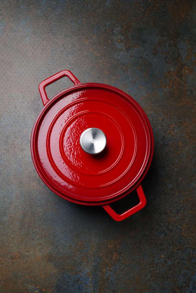 Caçarola Ferro Fundido Esmaltado 3,7L Vermelha 317x240x105mm