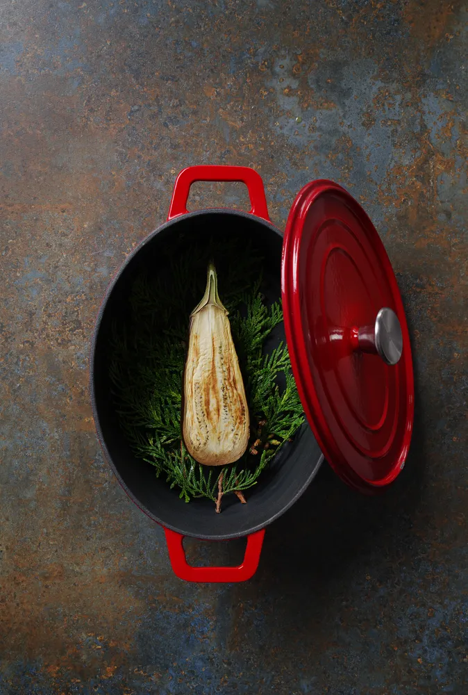 Caçarola Ferro Fundido Esmaltado 4,4L Vermelha 365x290mm