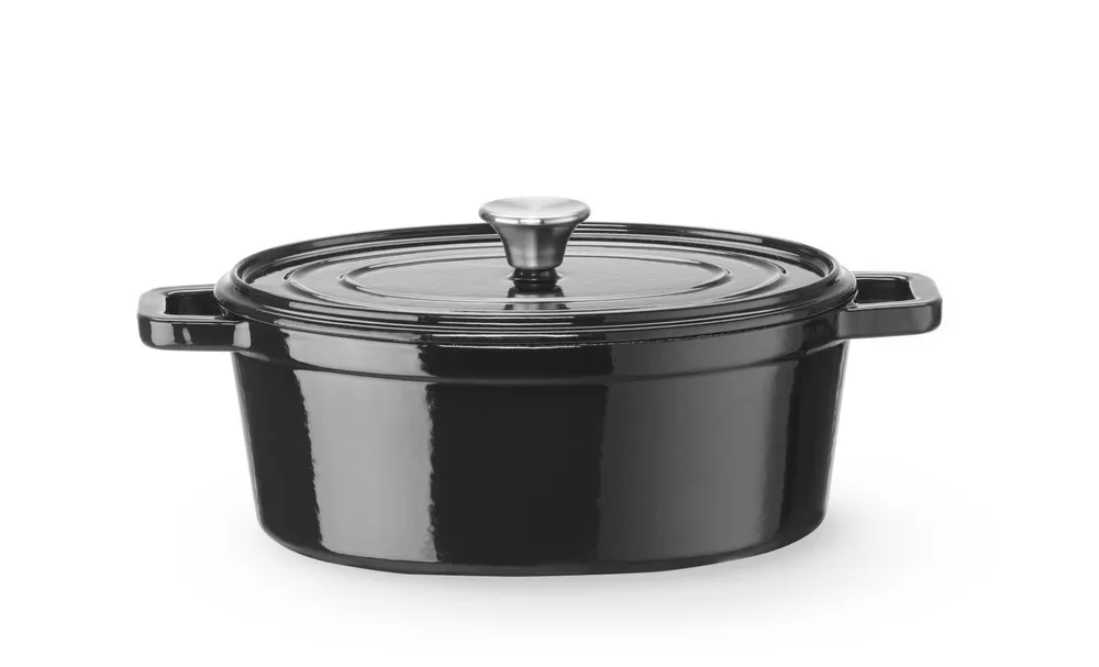 Caçarola ferro fundido esmaltada 4.4L preta para indução