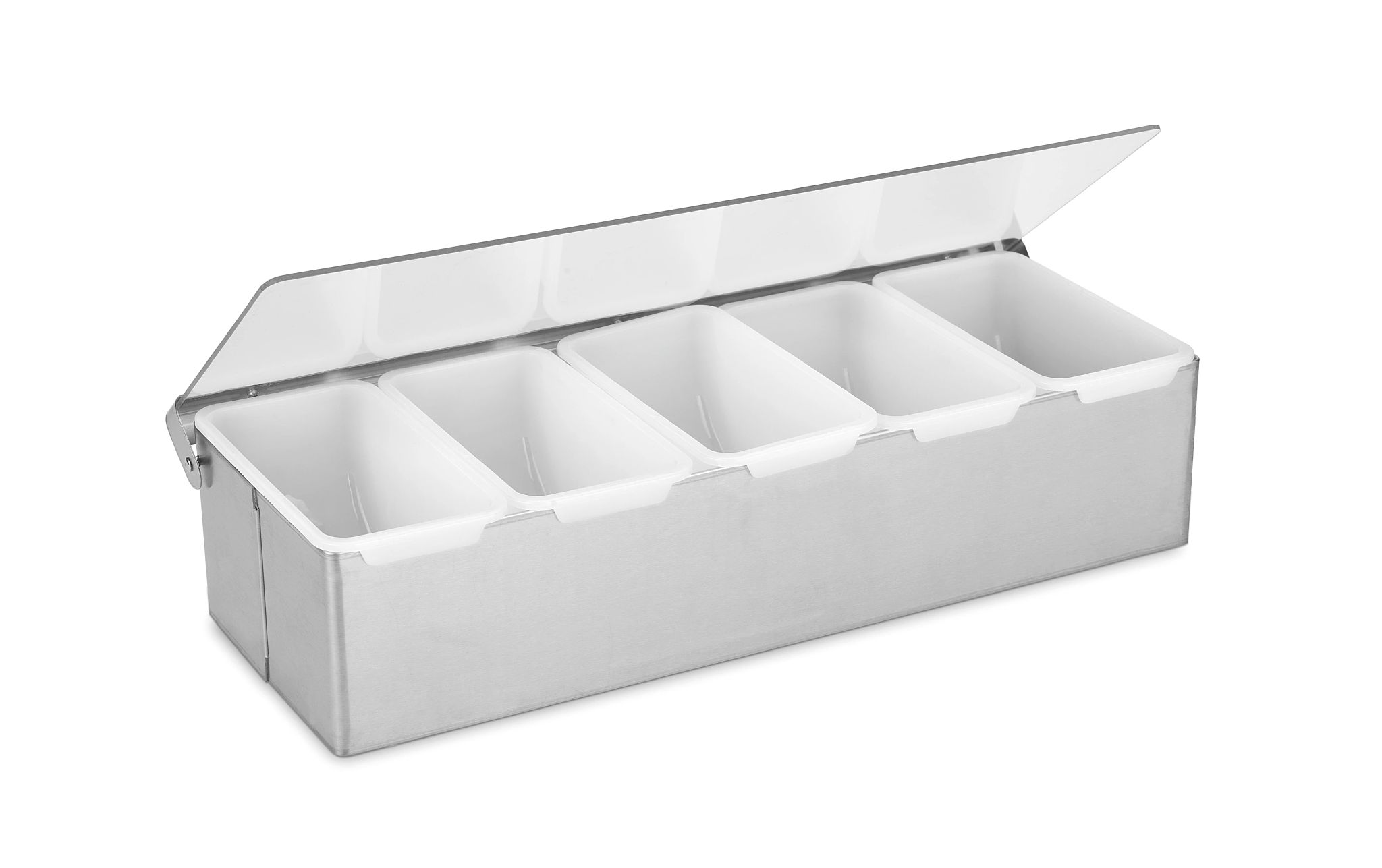 Caixa de Condimentos Inox 6 Compartimentos 46.5cm