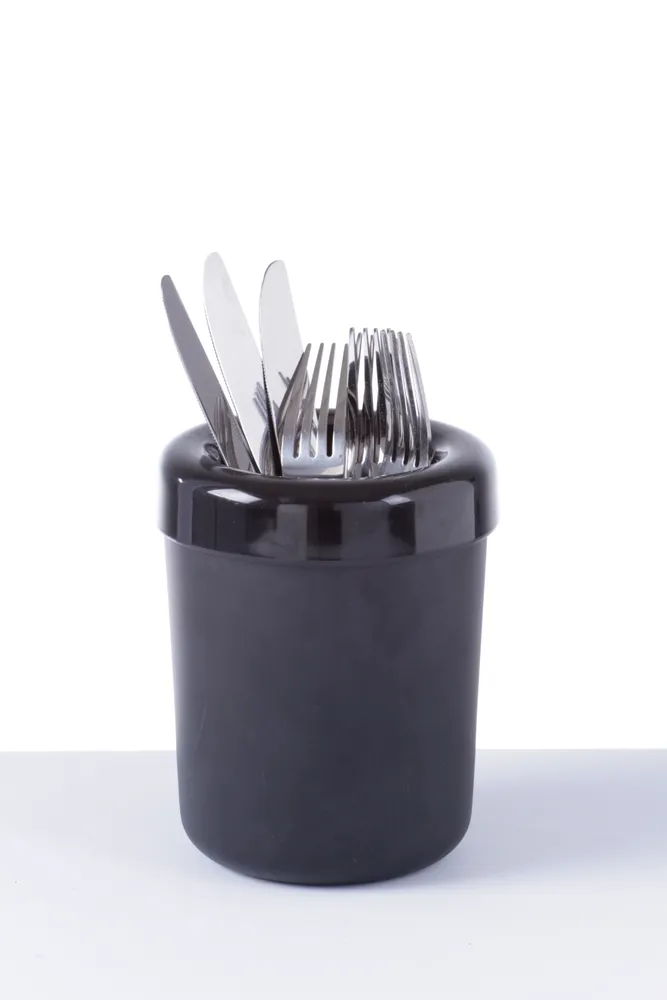 Suporte de Talheres de Mesa Preto ø130x160mm