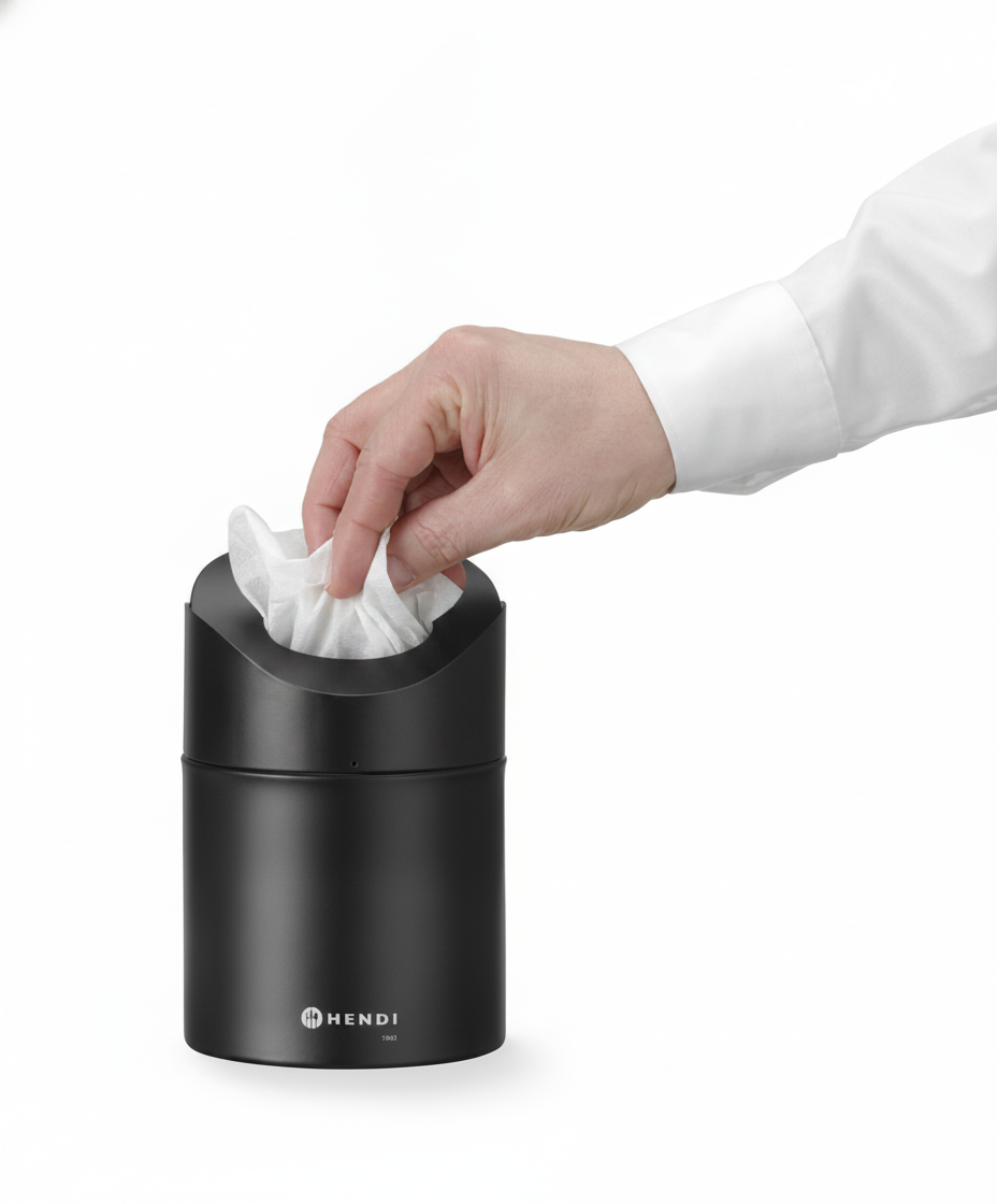 Caixote Lixo Mesa 1.2L com Tampa Oscilante ⌀120x165mm Preto