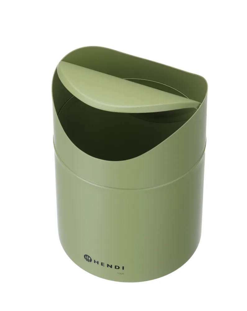 Caixote Lixo Mesa 1,2L Verde com Tampa Oscilante ⌀120x165mm
