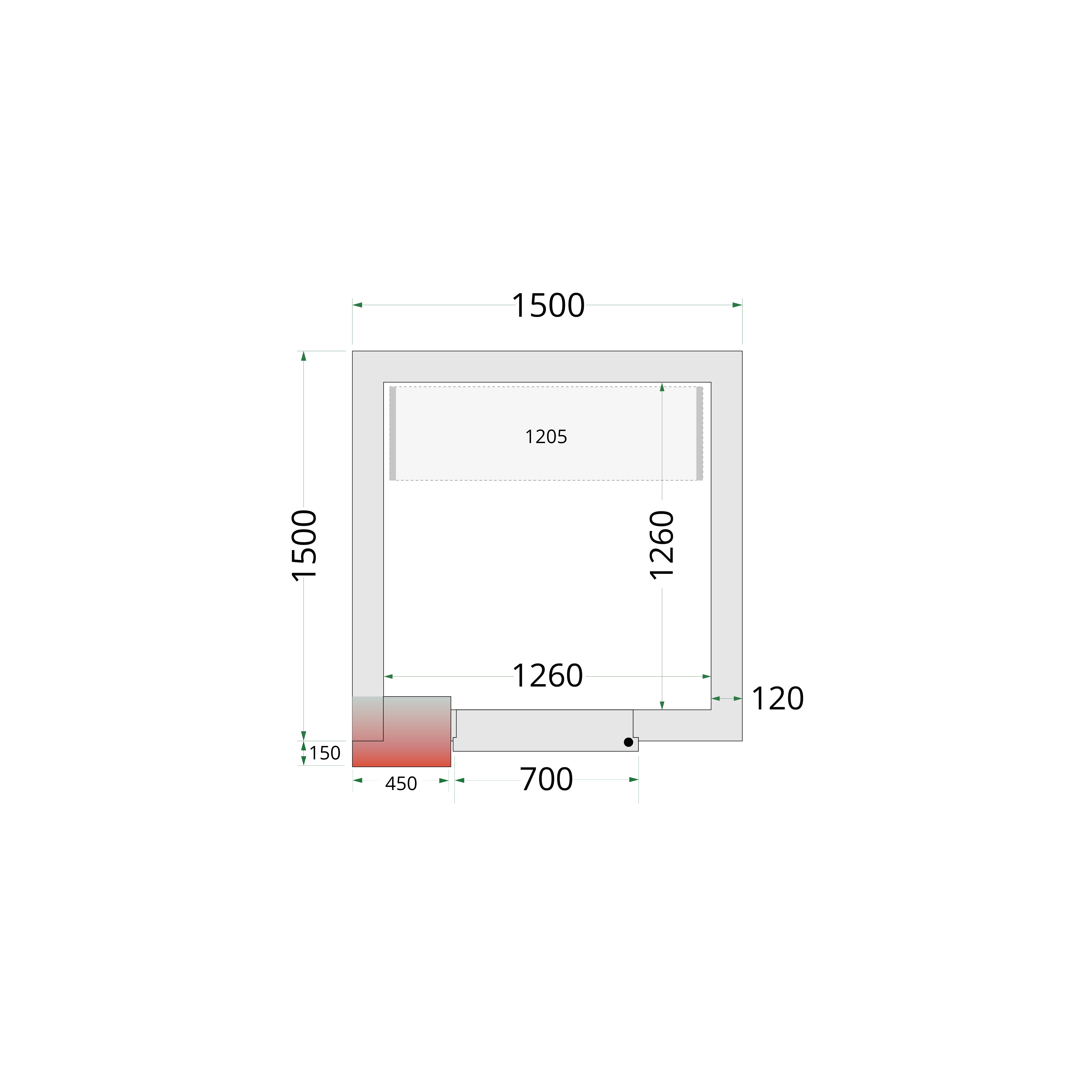 Câmara Frigorífica Modular 1500x1500x2200mm – Isolamento 120mm