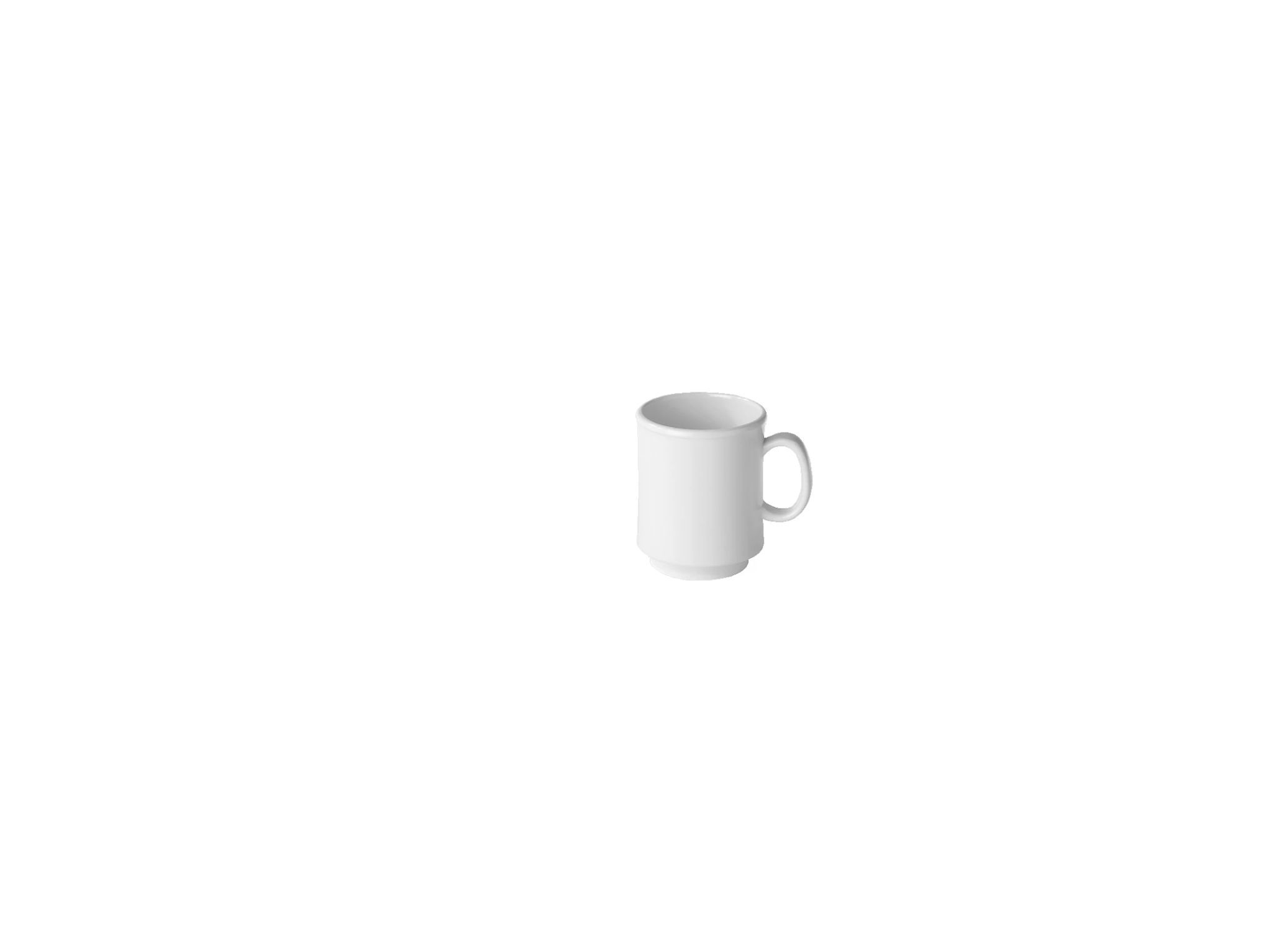 Caneca Empilhável Melamina Branca 0.3L para Serviço de Mesa