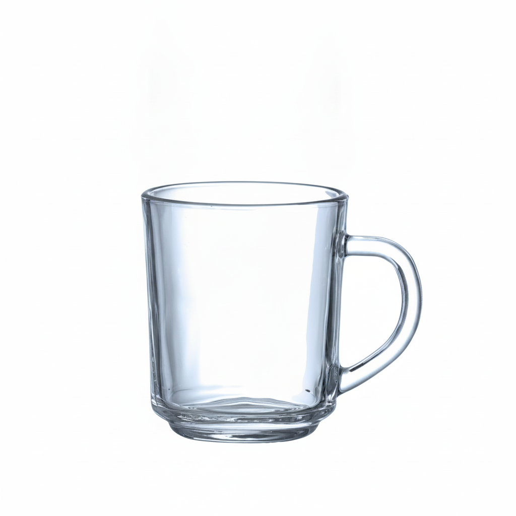 Caneca de Vidro 0,24L para Bebidas Quentes e Frias - 6 Unidades