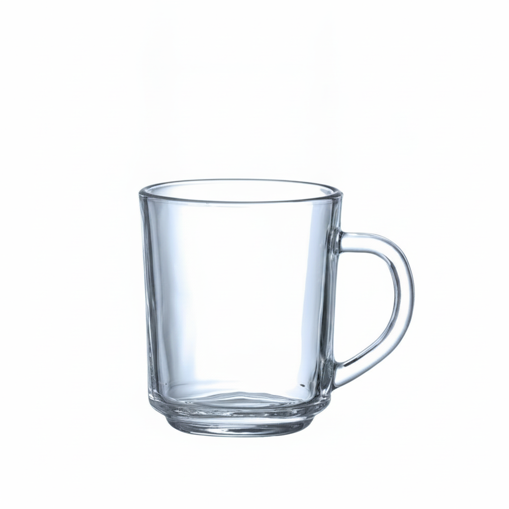 Caneca de Vidro 0,24L para Bebidas Quentes e Frias - 6 Unidades