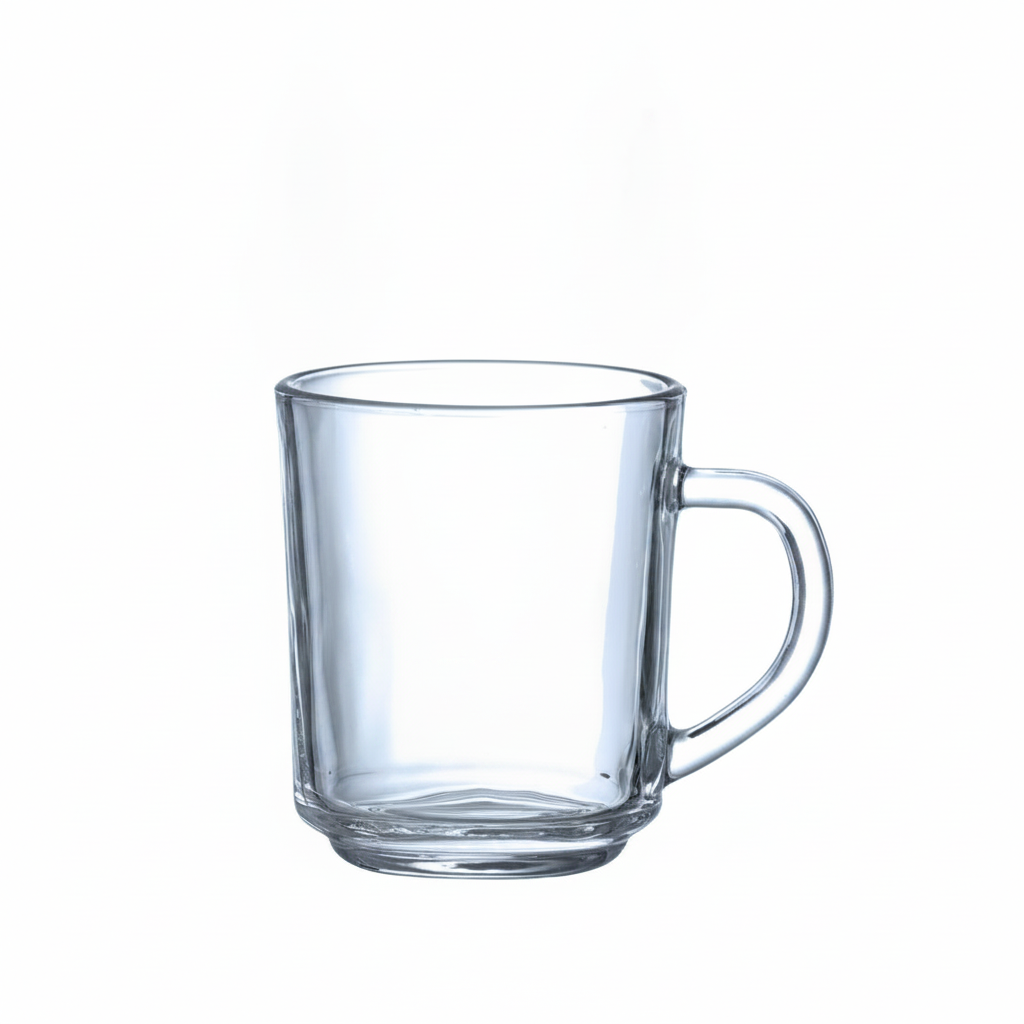 Caneca de Vidro 0,24L para Bebidas Quentes e Frias - 6 Unidades