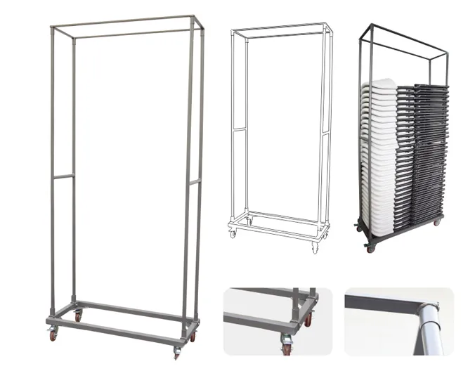 Carrinho para Cadeiras, Capacidade 25, 1140x492x1895mm