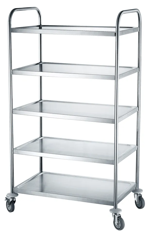 Carrinho de Serviço Inox 5 Prateleiras - 905x585x1545mm