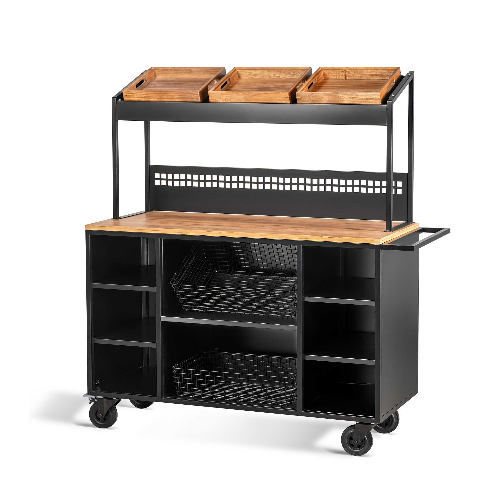 Carro Buffet Modular com Módulo Superior 124x50x150 cm