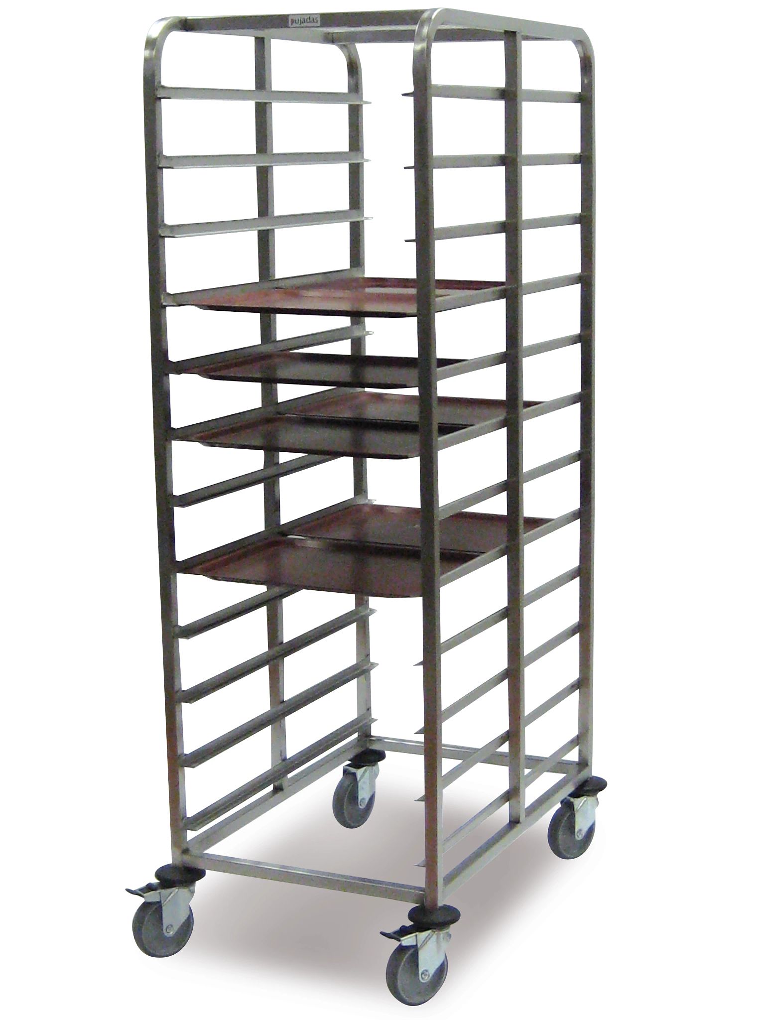 Carro Duplo para Tabuleiros Fast-Food 12 Guias - 84x60.5x171 cm