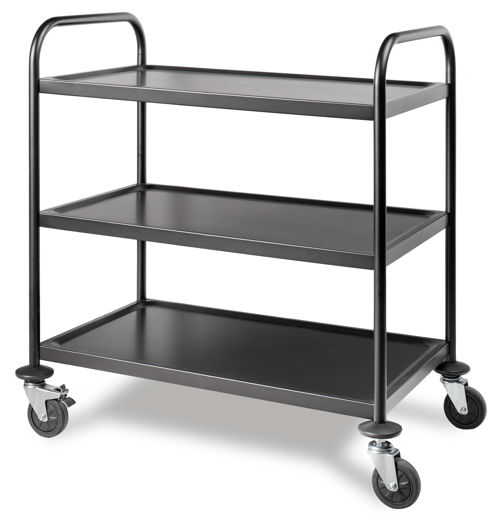 Carro de Serviço Preto 3 Prateleiras 905x590 mm