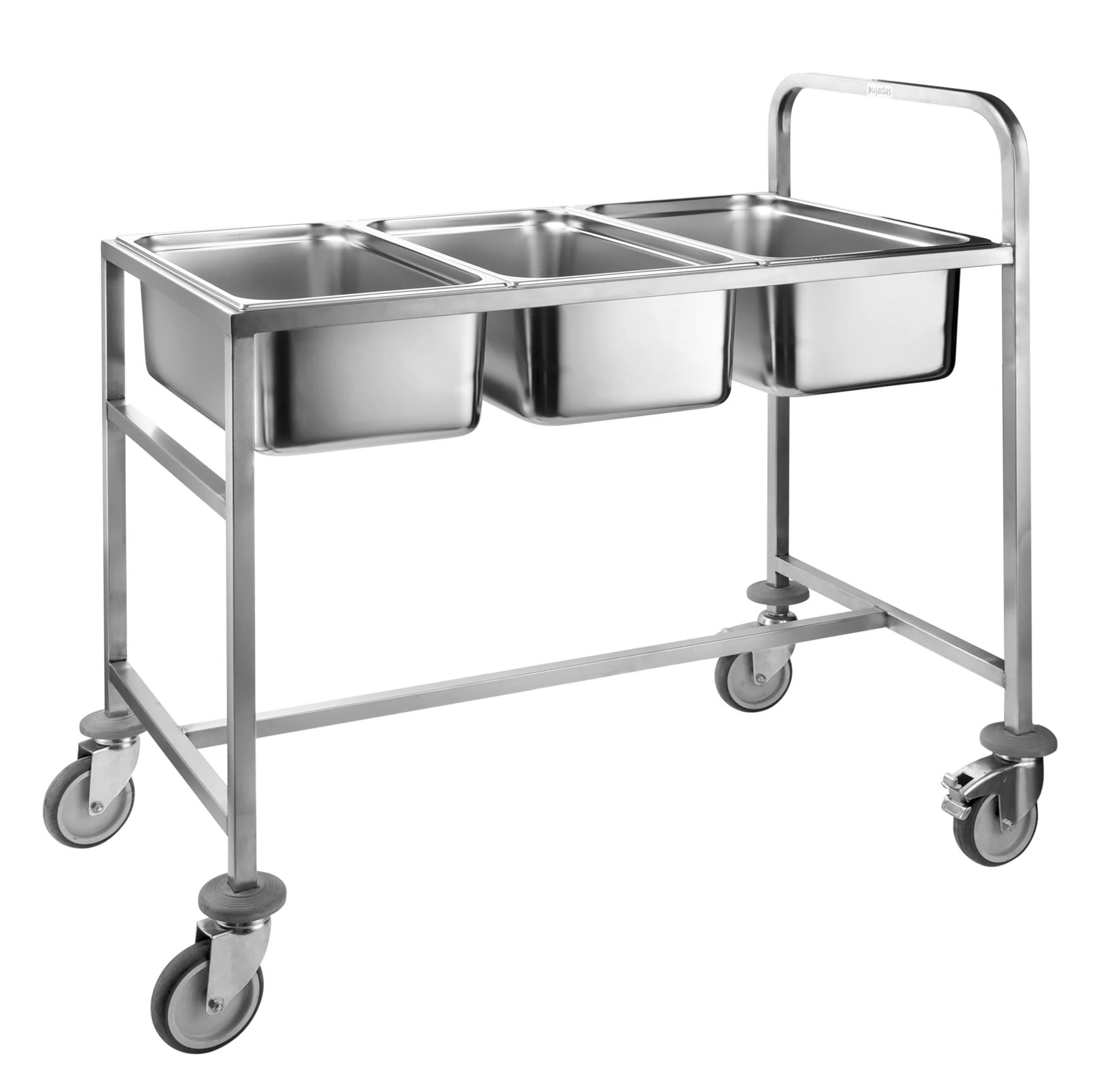 Carro para Tabuleiros GN Inox - 3 Níveis - 1100x625x1065mm