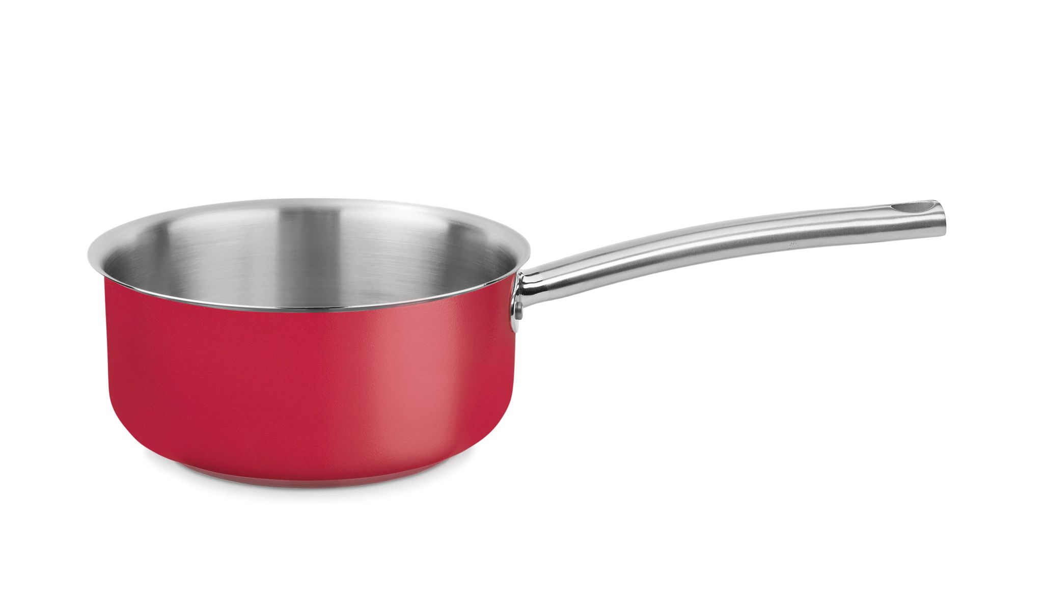 Caçarola Reta Aço Inox 16cm Vermelha 1.5L