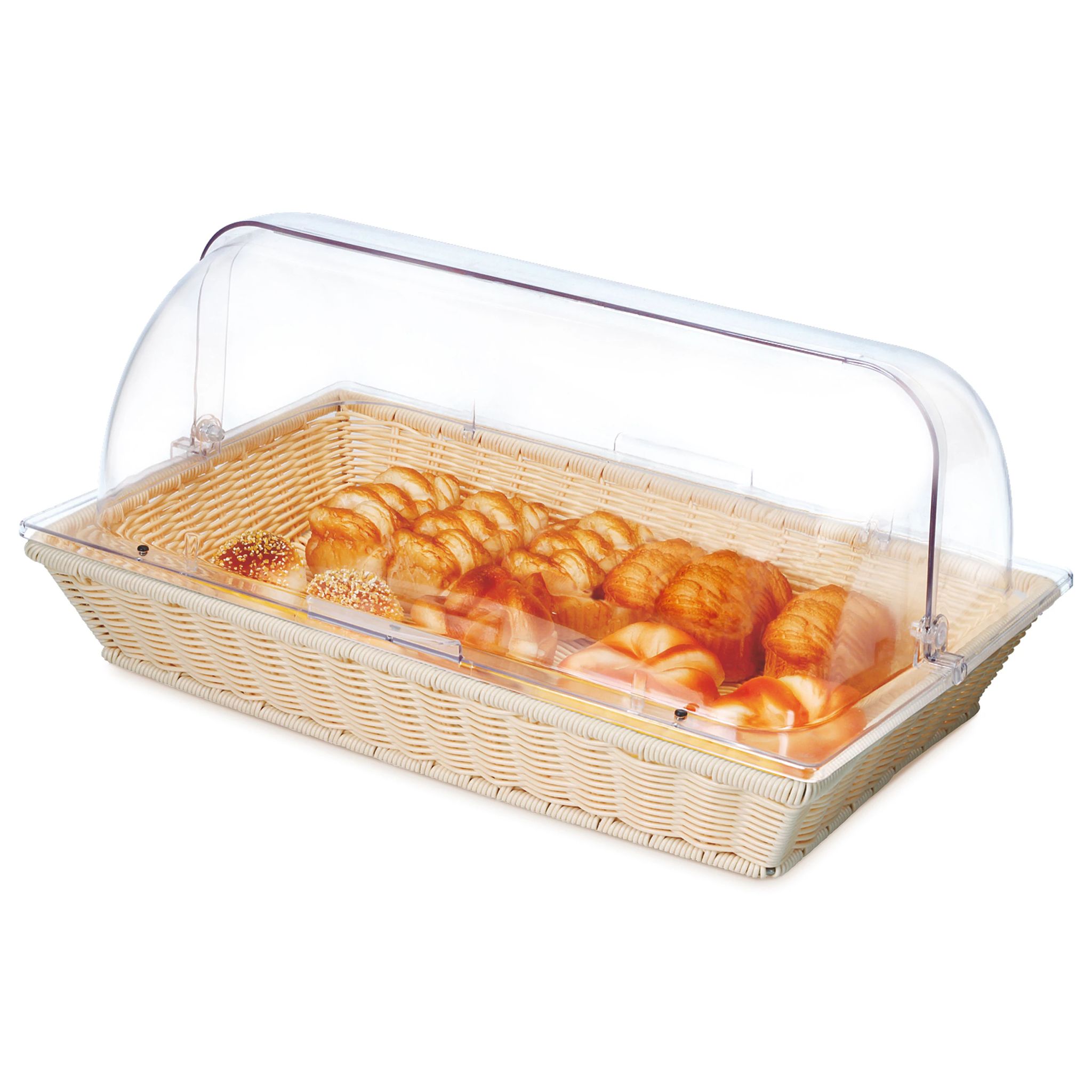 Cesto Buffet Retangular 53x32,5cm Polipropileno Castanho Claro