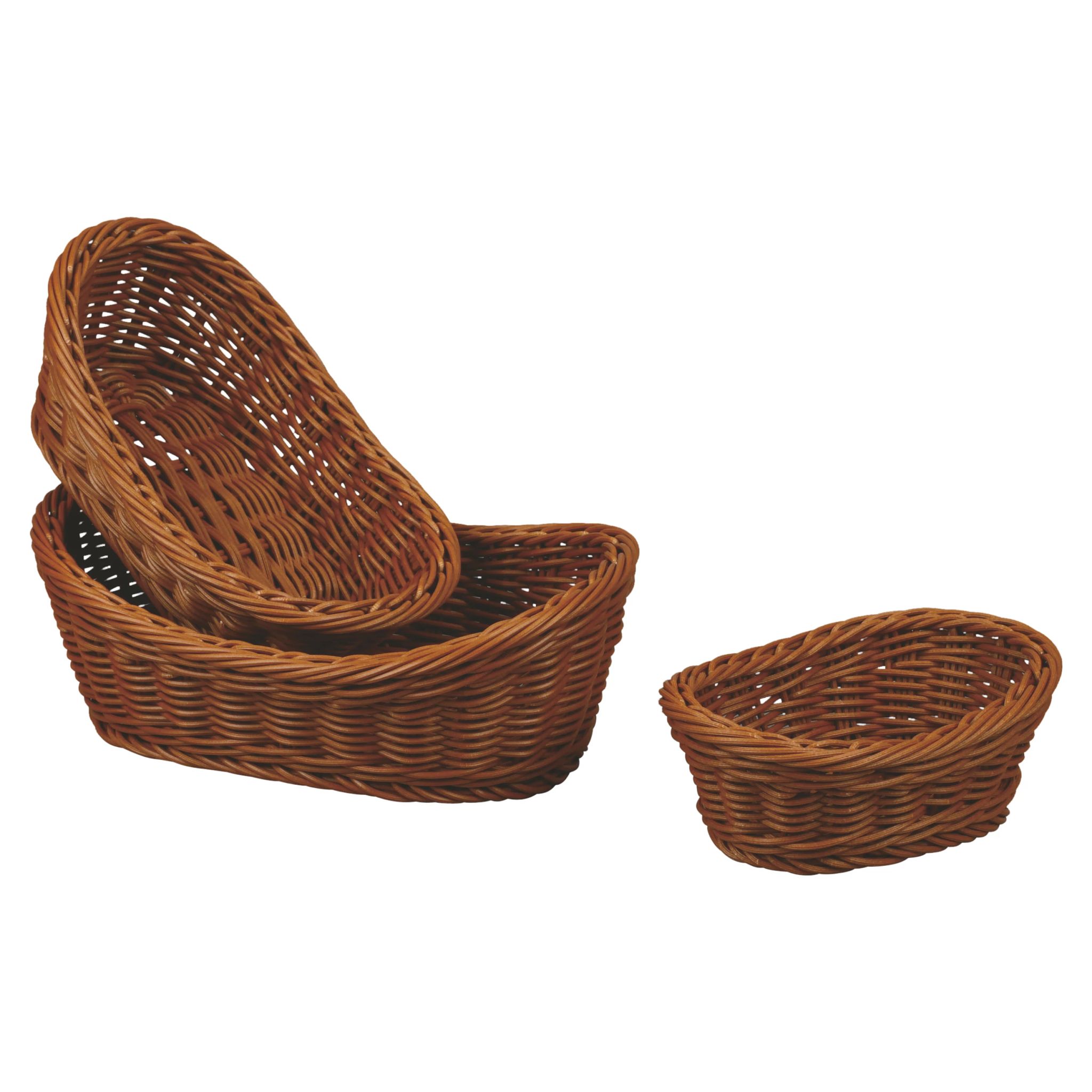 Cesto de Pão Oval Vime Polipropileno 23.5x15 cm Castanho