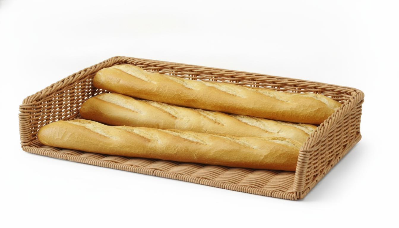 Cesto Expositor de Pão Polyrattan 595x395x105mm