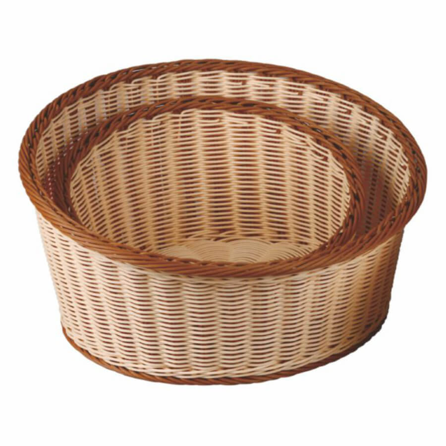 Cesto de Pão Redondo Inclinado Polipropileno Efeito Vime 40 cm