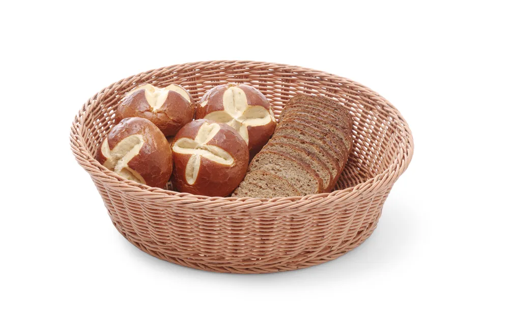 Cesto para Pão Redondo Castanho Ø400mm para Buffet
