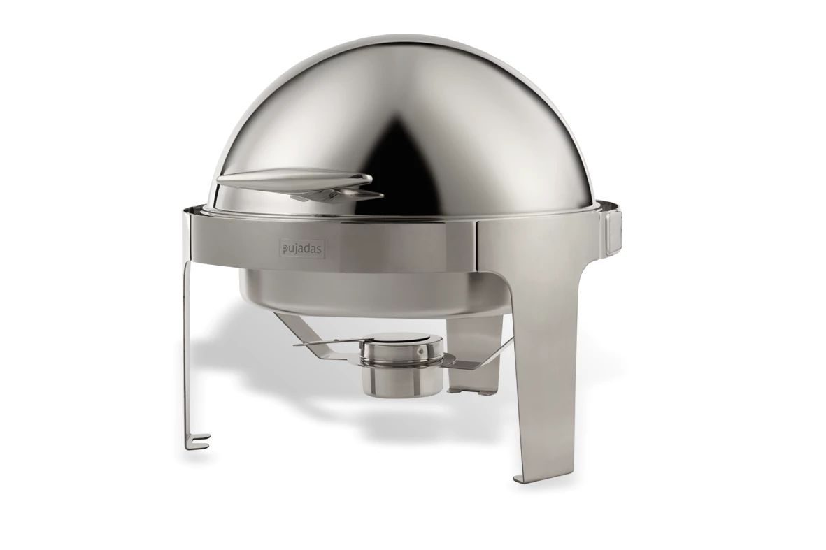 Chafing Dish Redondo Aço Inoxidável com Tapa Roll-Top