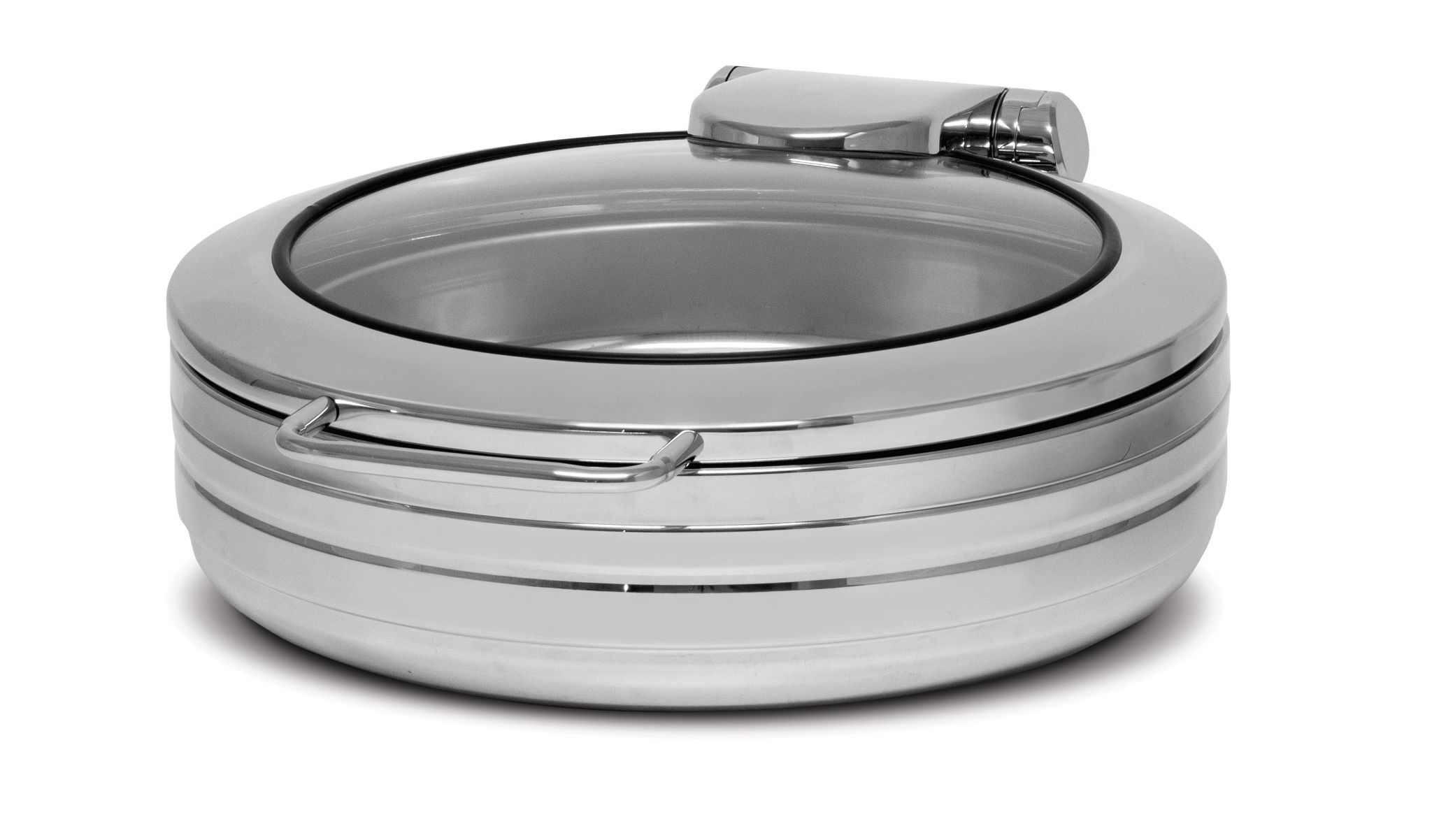 Chafing Dish Redondo 6L com Tampa de Vidro para Indução
