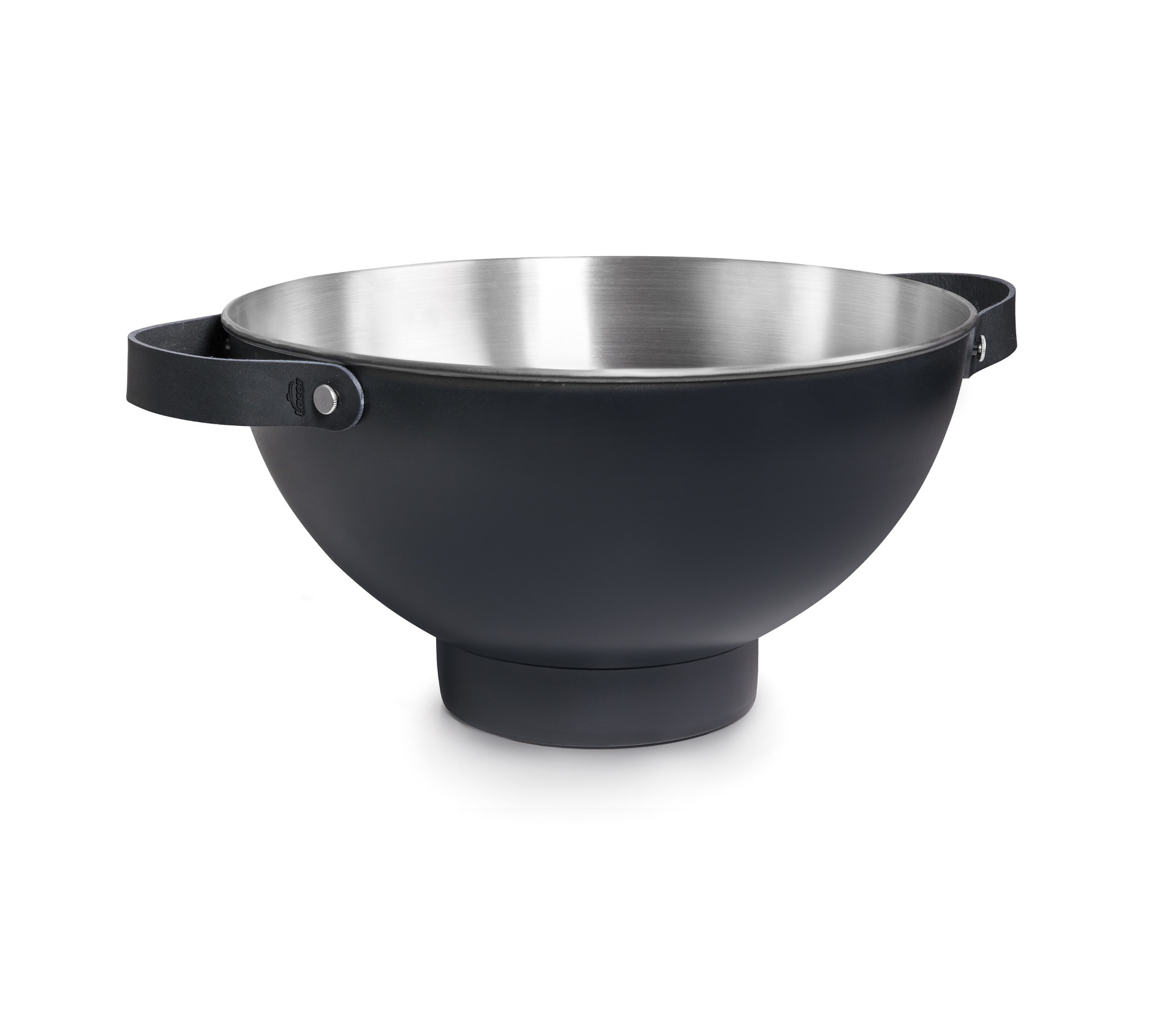 Champanheiro de Aço Inoxidável Preto 11,5L com Alças de Couro