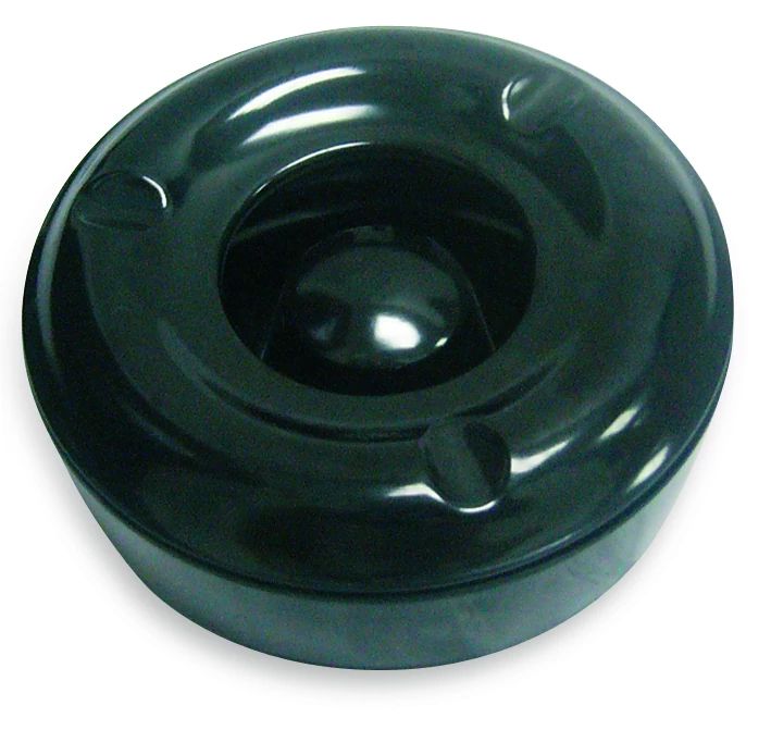 Cinzeiro Redondo com Tampa Melamina Preto 14.5 cm