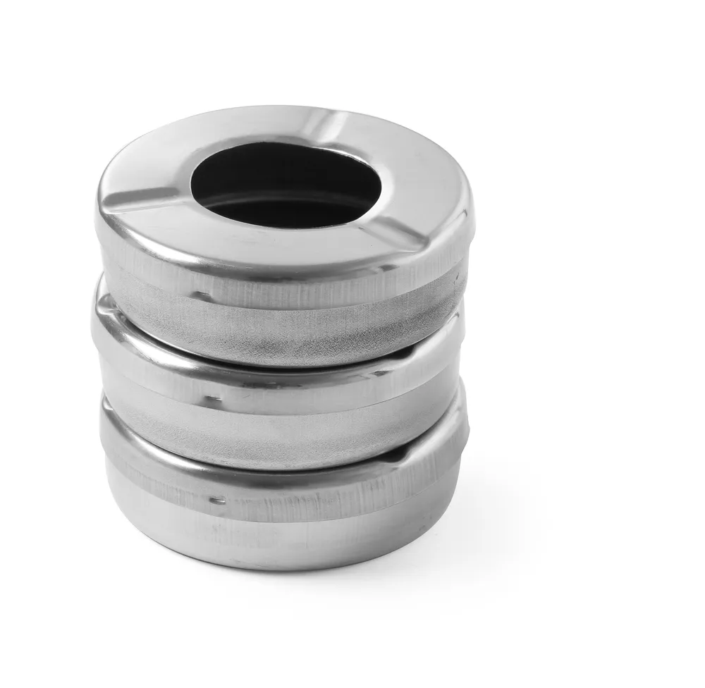 Cinzeiro com Tampa Ø90mm para Exterior — Conjunto 3 Peças