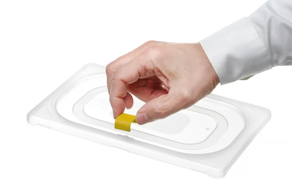 Clips Amarelos para Tampas GN HACCP - 12 Unidades HENDI