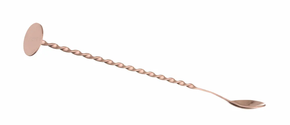 Colher de Bar com Extremidade Plana, Cobre, 280mm
