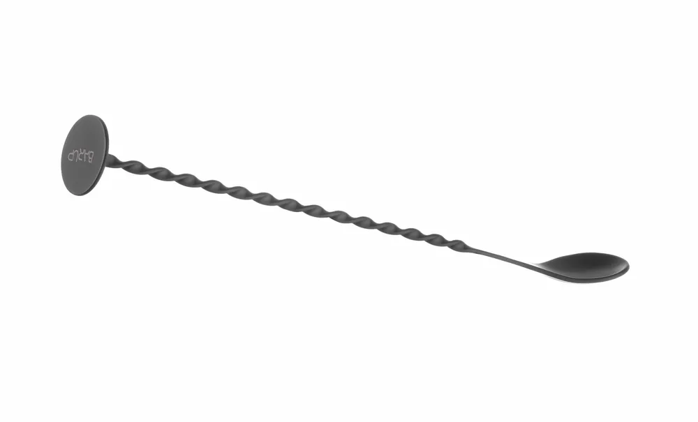 Colher de Bar Profissional 278mm com Extremidade Plana Preta