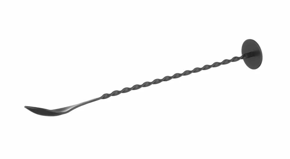 Colher de Bar Profissional 278mm com Extremidade Plana Preta