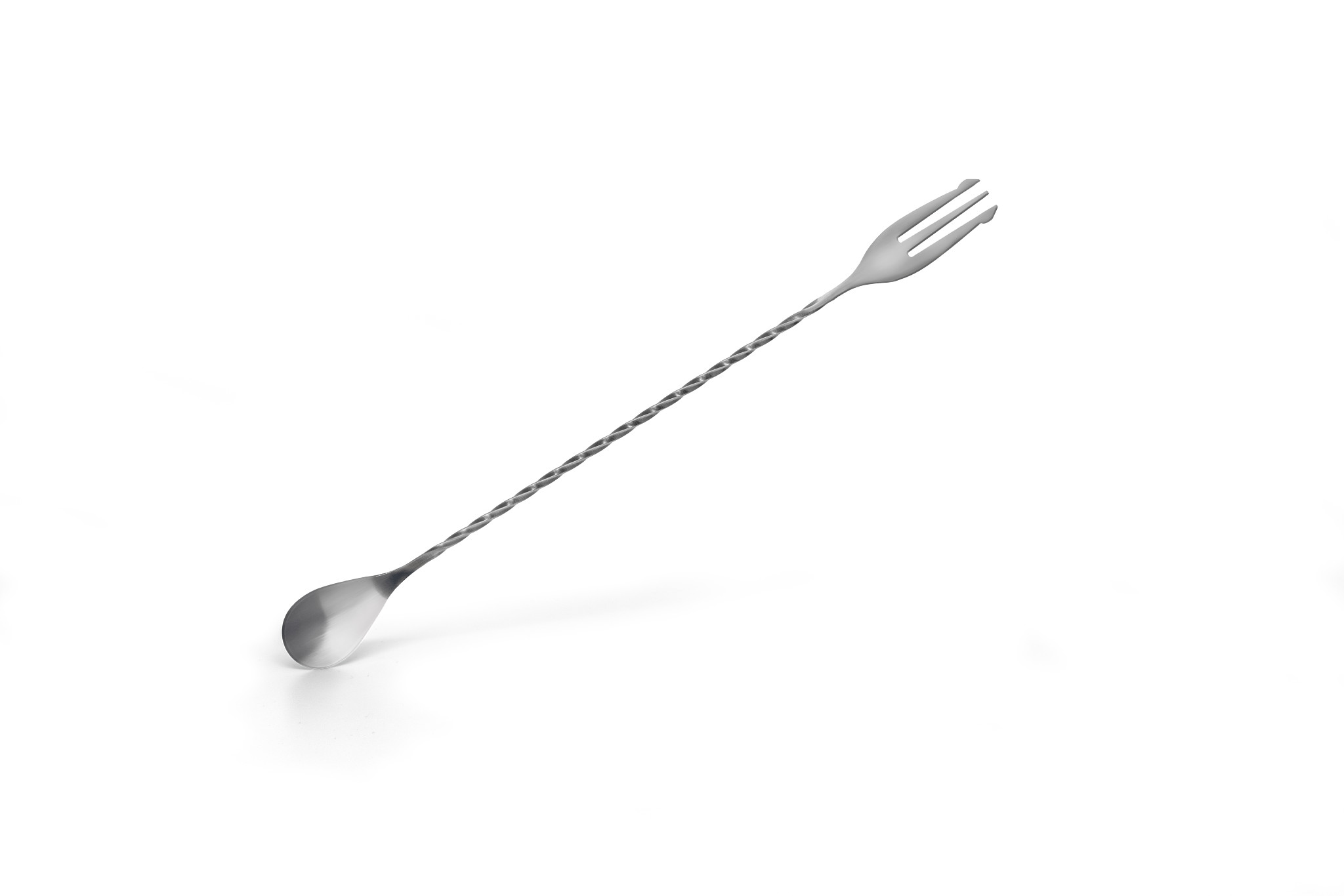 Colher de Bar Tridente Prata para Cocktails Profissionais