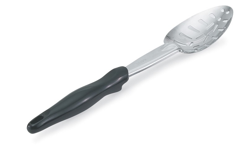 Colher de Servir Perfurada Inox com Cabo Ergonómico Preto