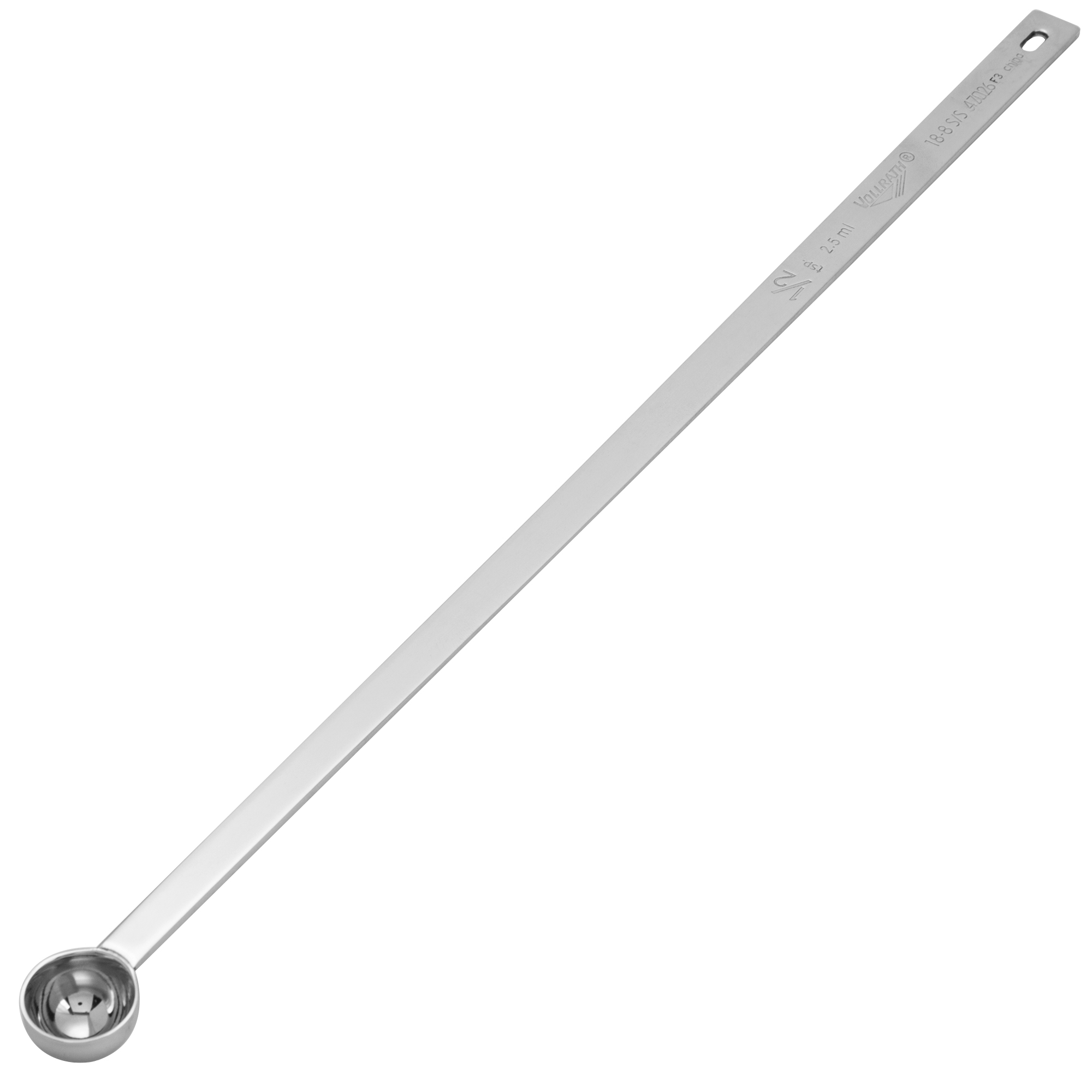 Colher Medidora Redonda 2.5 ml com Cabo Longo Inox
