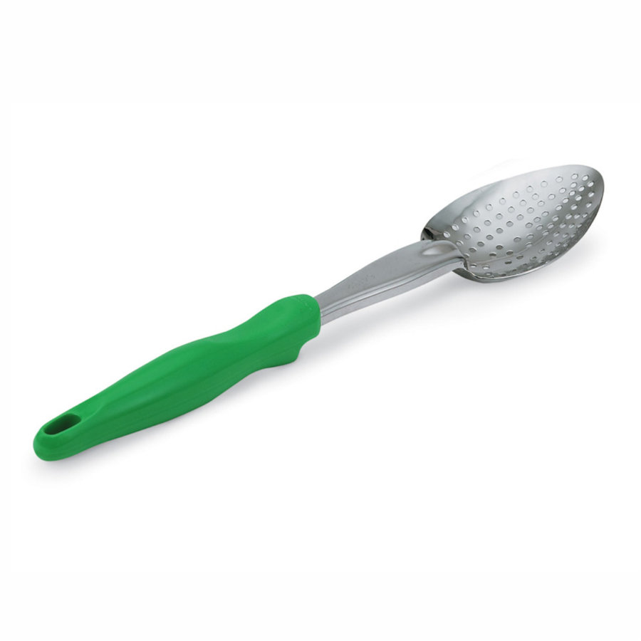 Colher Perfurada Aço Inoxidável 35 cm com Cabo Ergonómico Verde