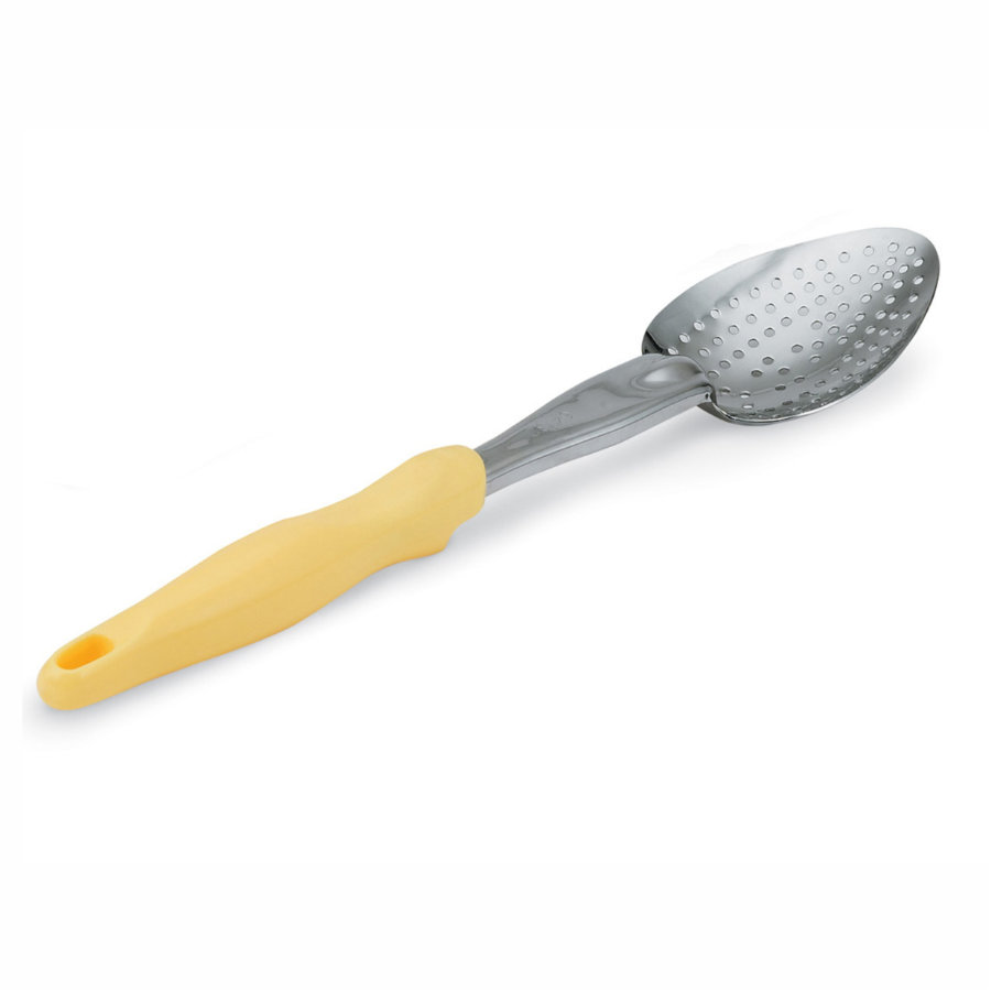 Colher Perfurada Aço Inoxidável 35 cm Cabo Ergonómico Amarelo