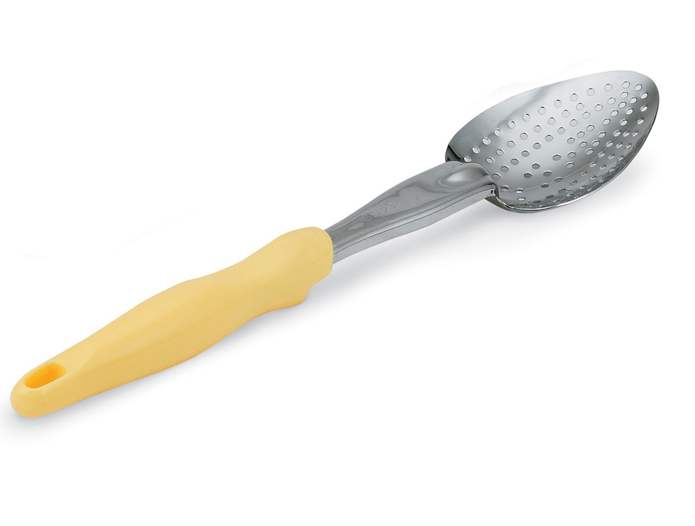 Colher Perfurada Aço Inoxidável 35 cm Cabo Ergonómico Amarelo