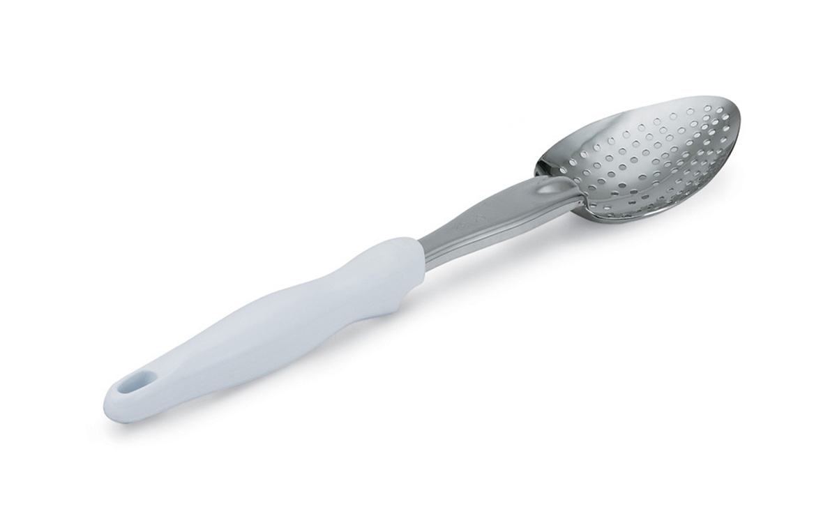 Colher Perfurada Aço Inoxidável 35 cm Cabo Branco