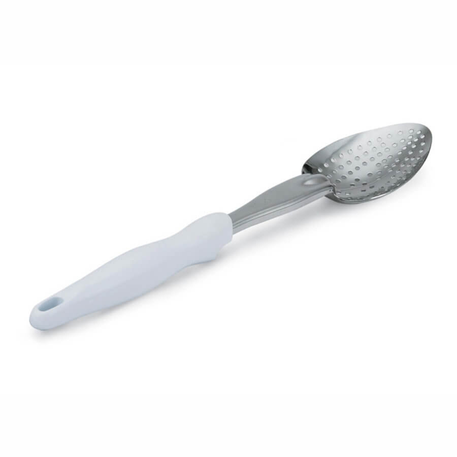 Colher Perfurada Aço Inoxidável 35 cm Cabo Branco