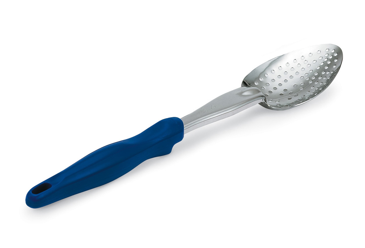 Colher Perfurada Aço Inoxidável 35 cm Cabo Azul