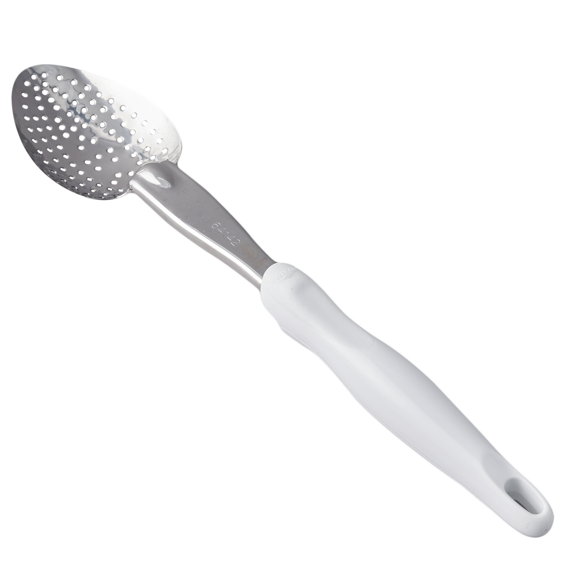 Colher Perfurada Aço Inoxidável 35 cm Cabo Branco