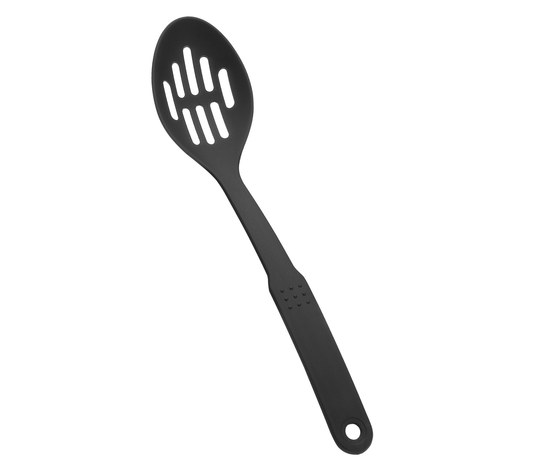 Colher Perfurada Nylon Preta 30 cm para Cozinha Profissional