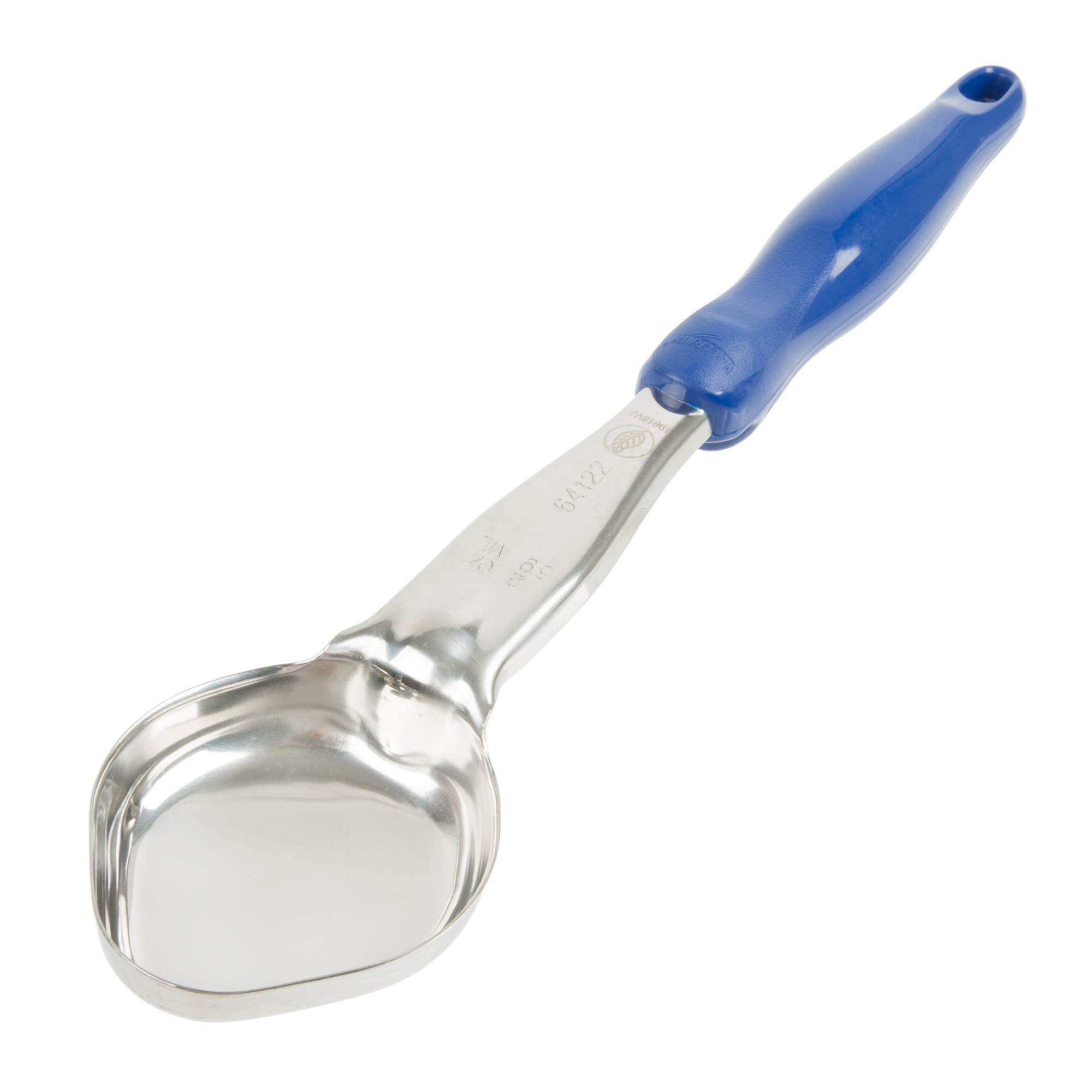 Colher de Porcionar 59 ml Aço Inoxidável com Cabo Nylon Azul
