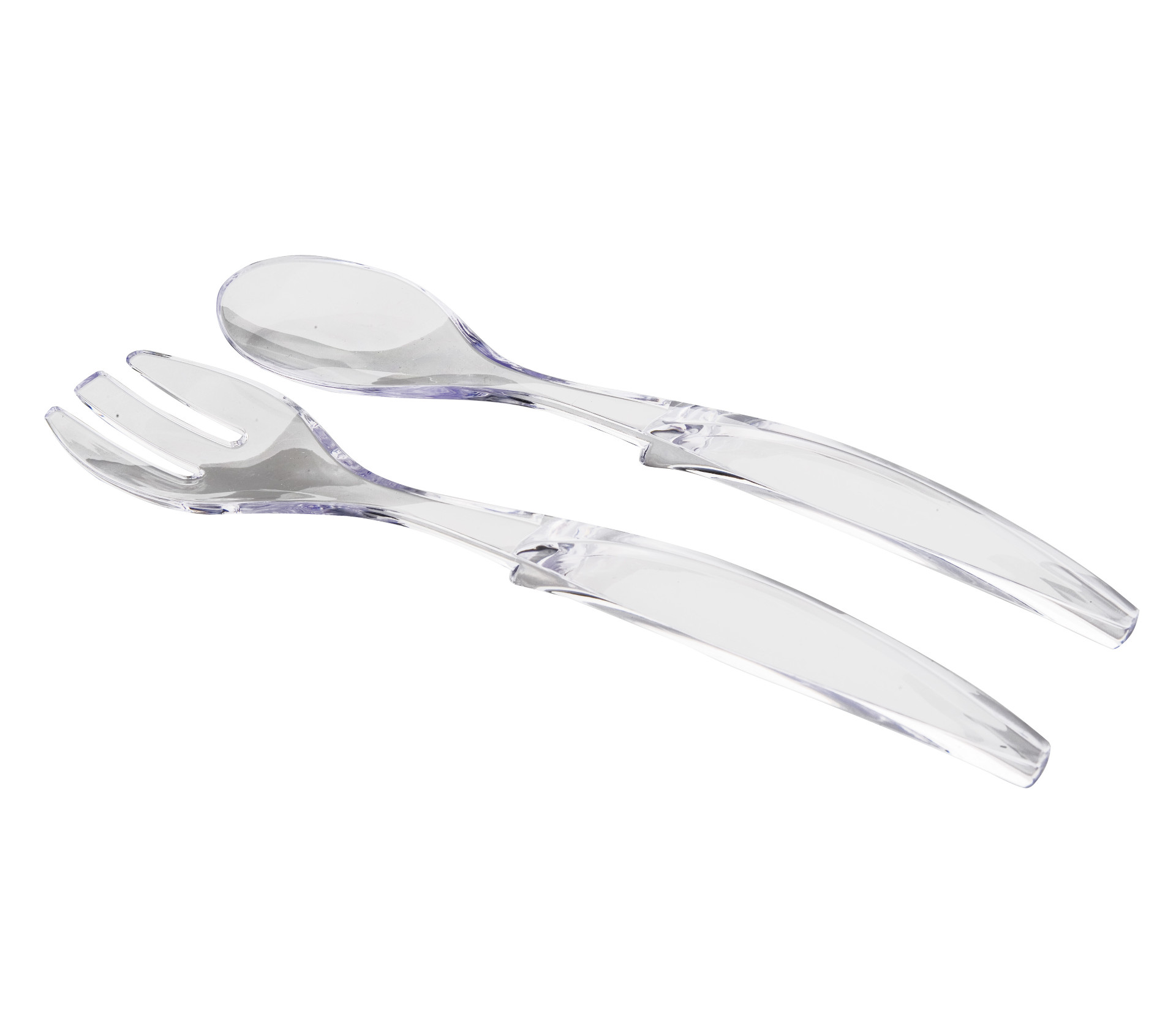 Conjunto Colher e Suporte para Salada Acrílico 30 cm