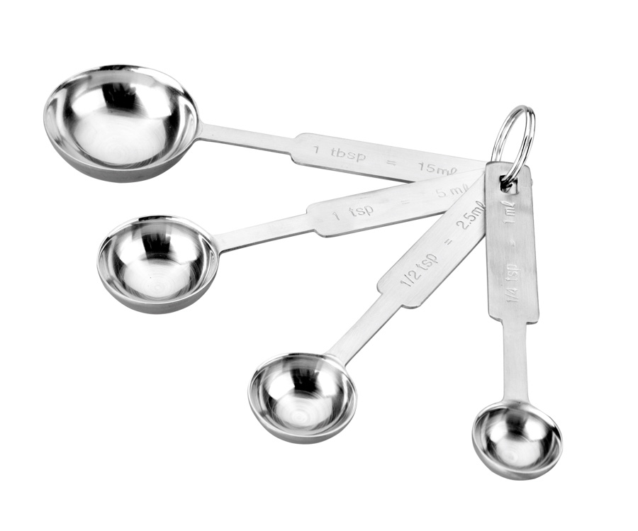 Colheres de Medida em Aço Inoxidável (4 Peças) para Cozinha Profissional