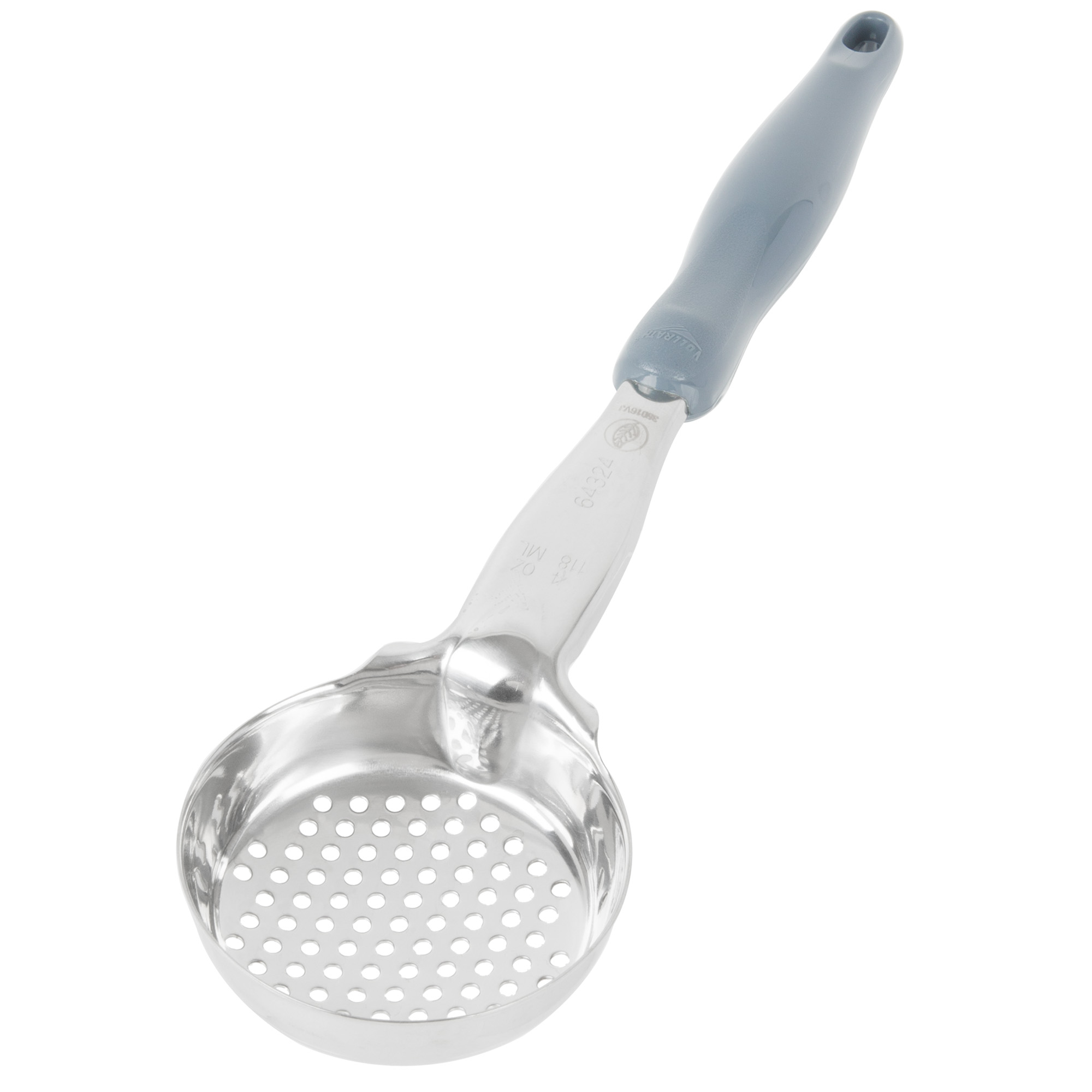 Concha Perfurada Aço Inox 118 ml com Cabo Nylon Cinzento