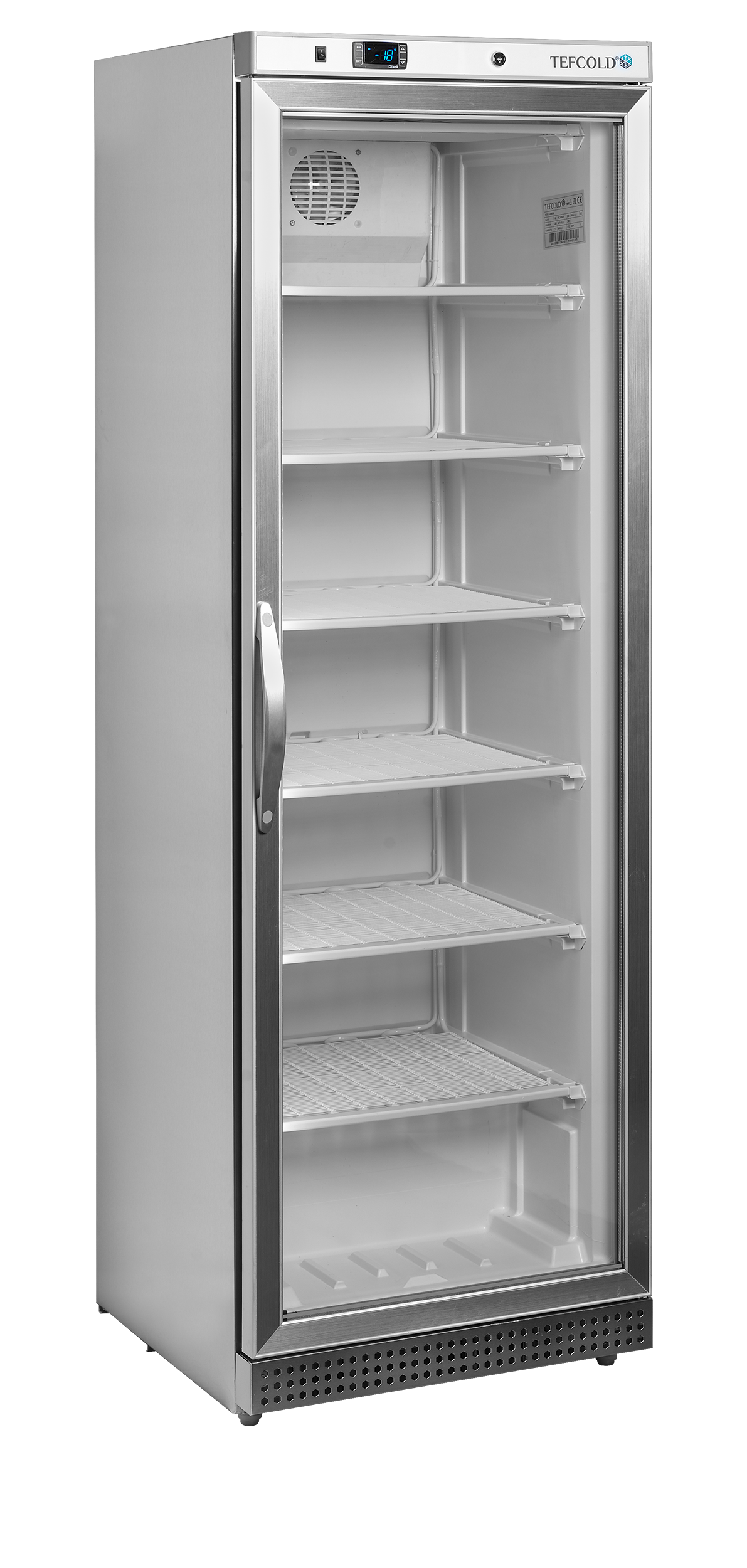 Congelador de Exposição Vertical 400L Porta Vidro Inox