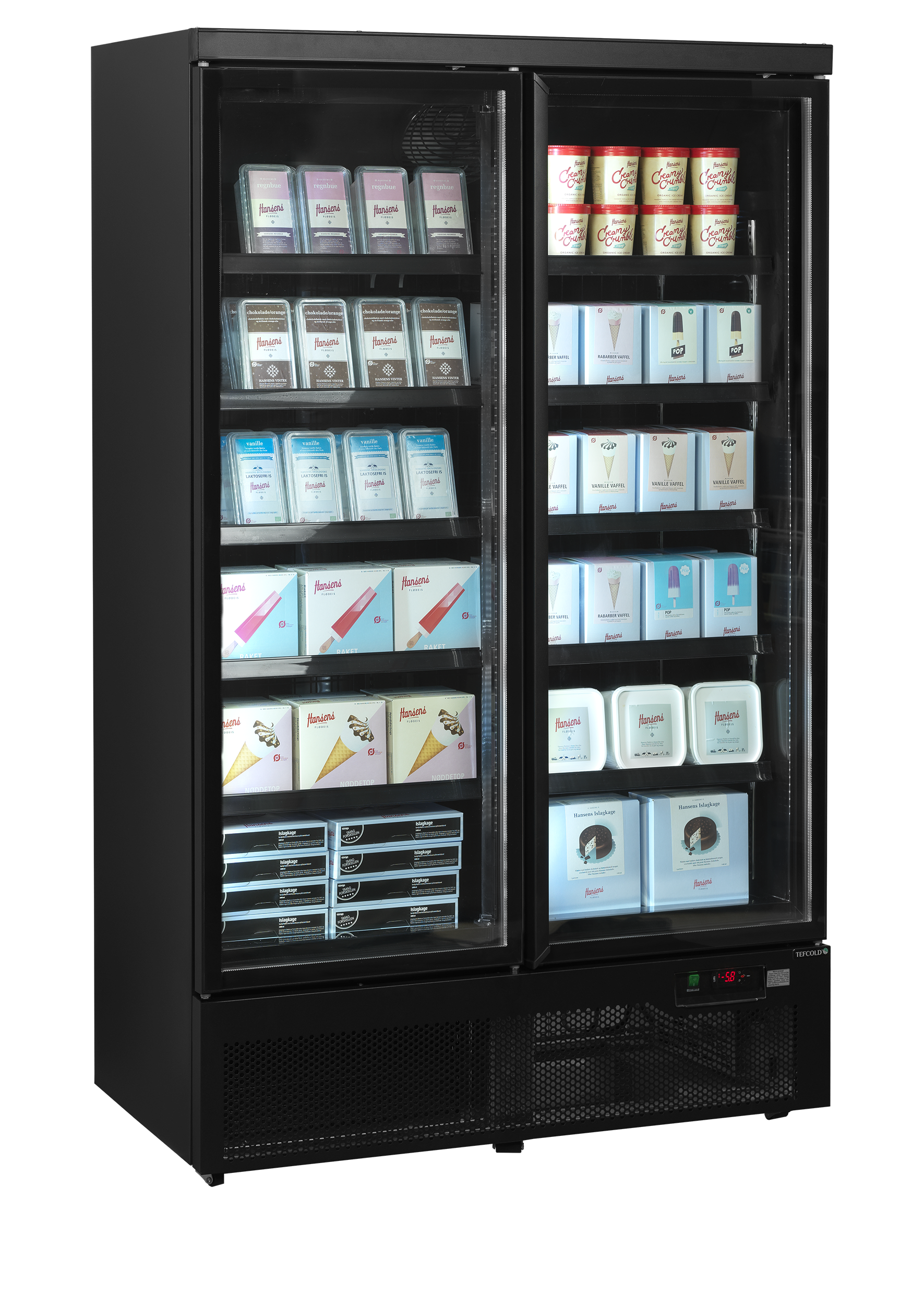 Congelador Exposição Vertical 2 Portas Vidro 702L Atom Maxi